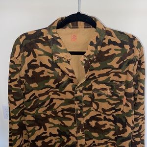 Camouflage Corduroy Button Down